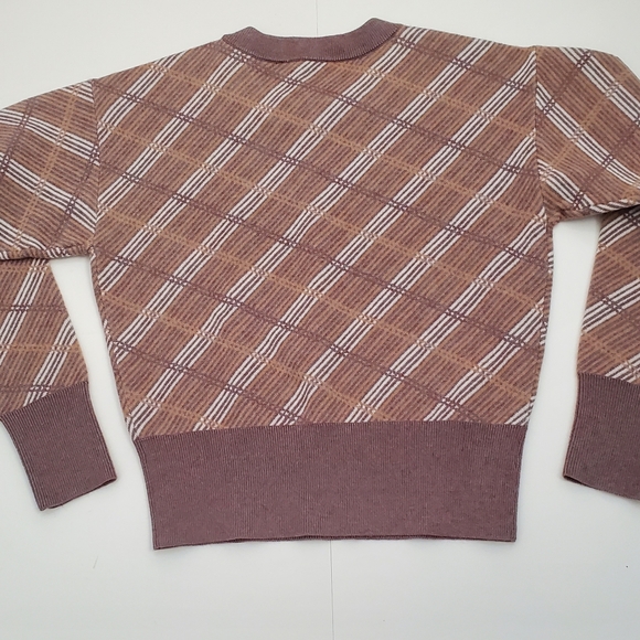 ANN TAYLOR CREWNECK STRIPED PLAID SWEATER - Picture 2 of 7